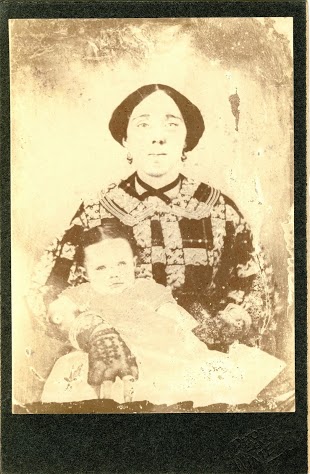 Unknown mother & child (from Boileau Family Collection). Photo by Winters.  CA 1850's? (Submitter:  Steve Larson)